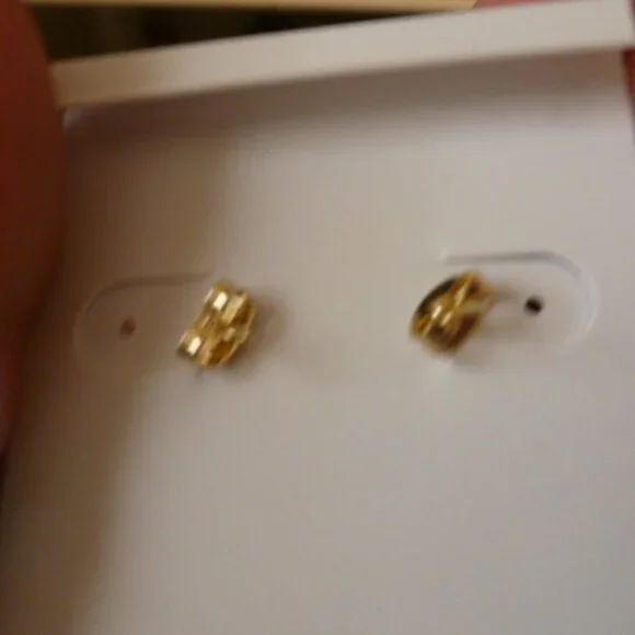 NEW Ralph Lauren gold pearl "bean earrings - Picture 5 of 5